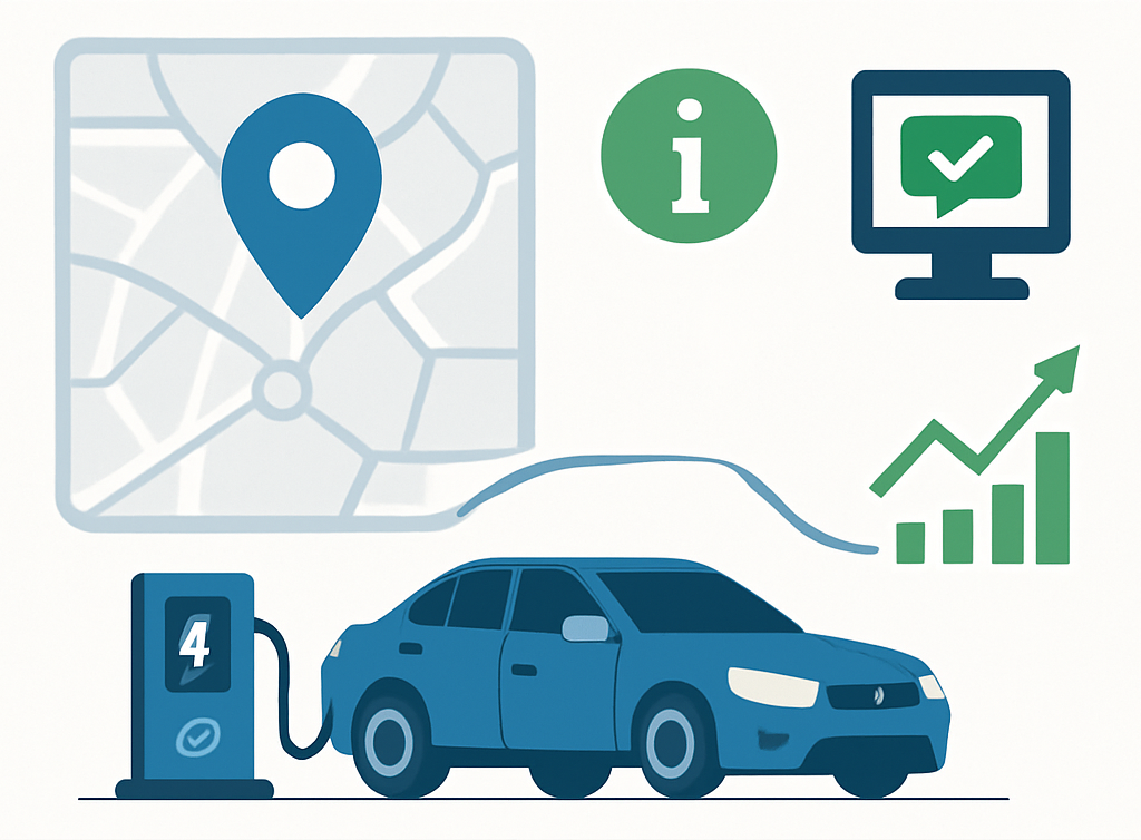 The base for any EV charging experience is created with reliable location and realtime availabilityinformation Enriched with full location content and-1